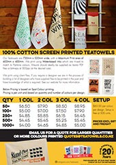 Custom Printed Tea towel Pricing