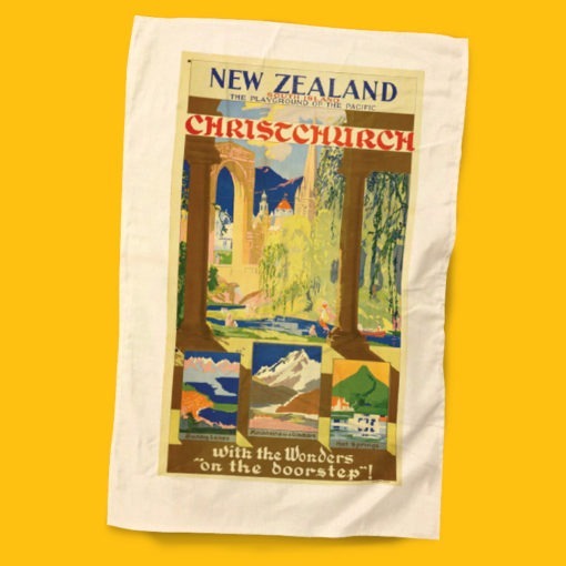 Christchurch Tea Towel - NZ Rail