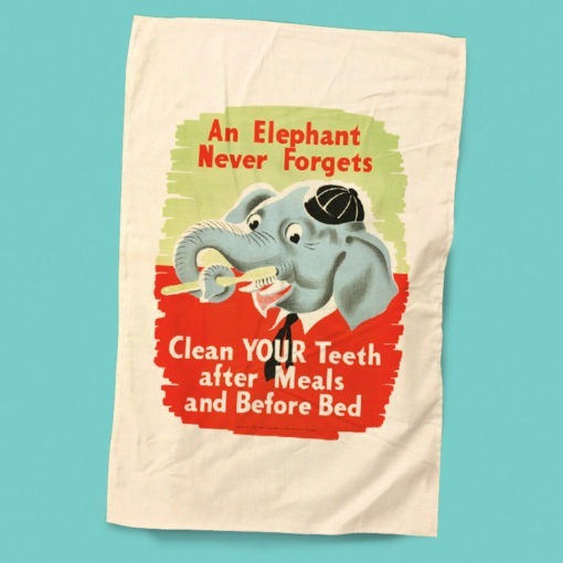 An Elephant Never Forgets Vintage Health Poster